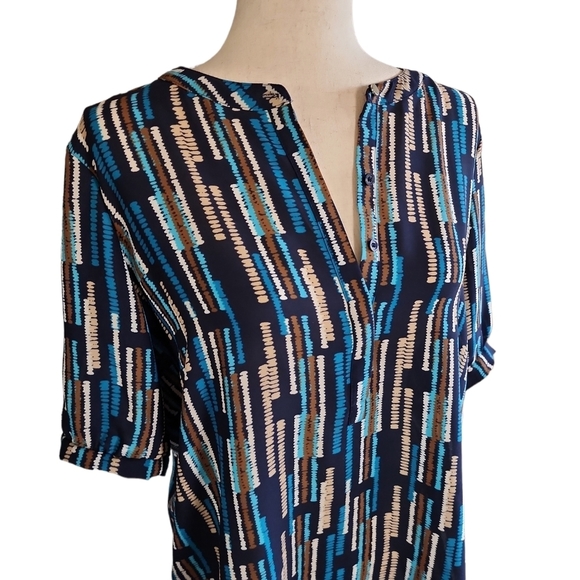 JM Collection Tops - 𝅺JM Collection petite PL Printed Pleated-BackBlouse